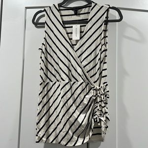 Banana Republic Stripe tank faux wrap cinch waist Knit s Small